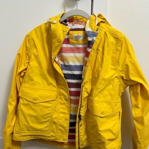 Yellow marine layer raincoat!